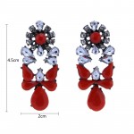 Mia Crystal Red Bauble Statement Earrings
